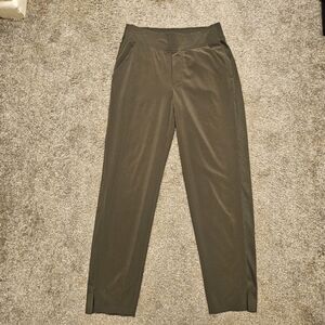 Athleta Brooklyn Ankle Jogger Tapered Leg Ribbed Pants Olive Green Size 2